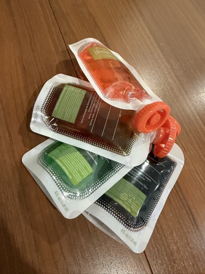 Step 2 - Four pouches filled with nutrients