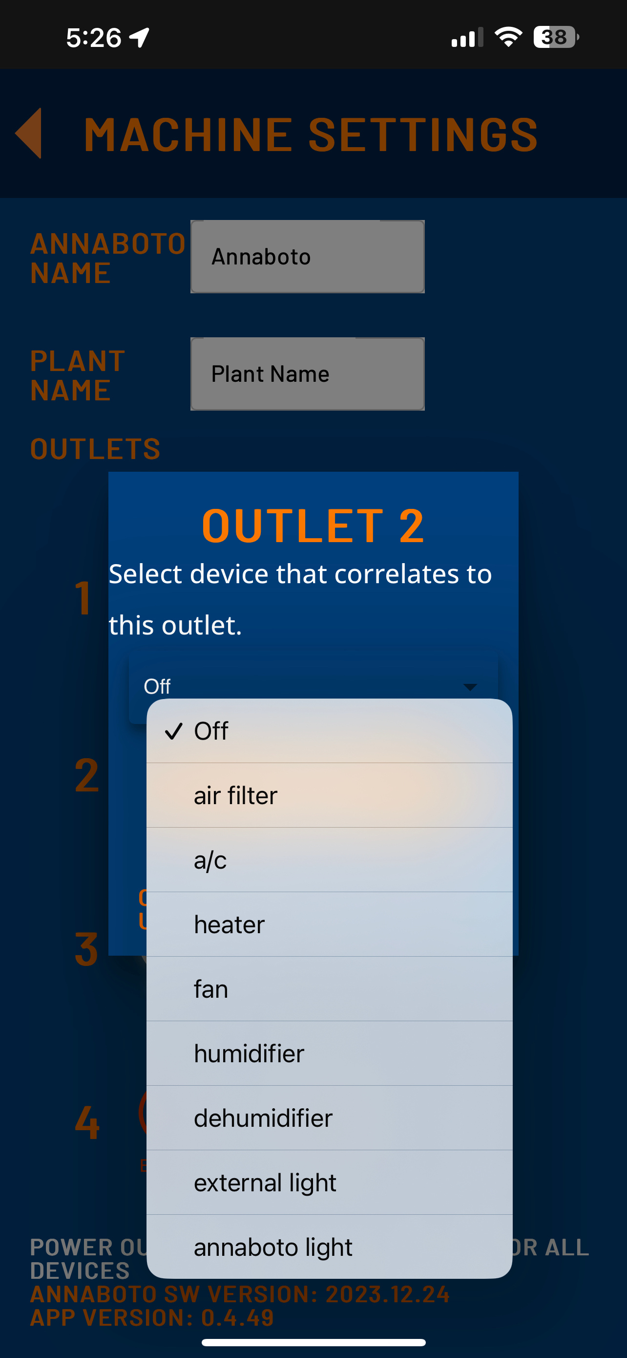 Select accessory type